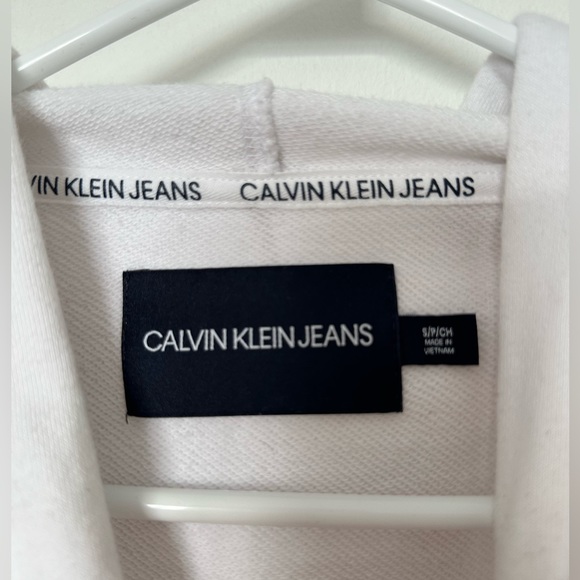 Calvin Klein Crop Hoodie with Rose Gold Chrome Logo - Picture 6 of 9
